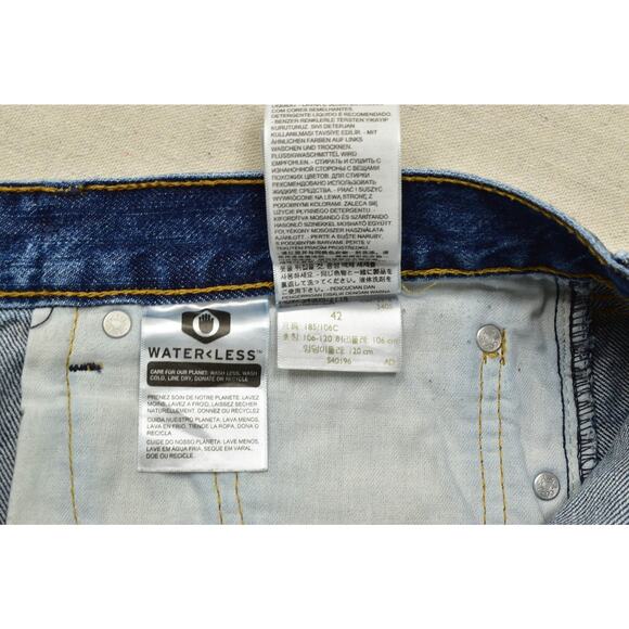 Levi's Men's Size 42 Zip 505 Regular Fit Denim Shorts Blue Waterless Cotton - Picture 7 of 8